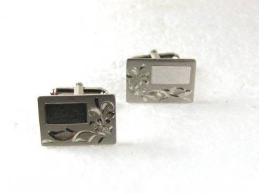 Vintage Sterling Silver Monogrammable Cufflinks by ANSON 31116