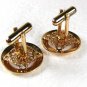 1960's 0 70's Goldtone & Black Cufflinks Unbranded 3116