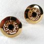 1960's 0 70's Goldtone & Black Cufflinks Unbranded 3116