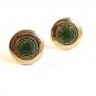 Marked Vintage Gold Tone & Jasper Cufflinks
