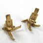 Vintage Gold Tone Gymnast Dancer Exercise Cufflinks 12617