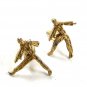 Vintage Gold Tone Gymnast Dancer Exercise Cufflinks 12617