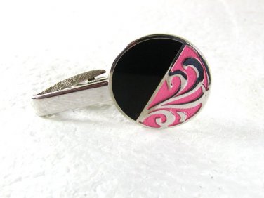 1950's - 70's Black & Pink Tie Clasp Unbranded 31916