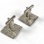 1970's Abalone & Mother of Pearl Silver Tone Cufflinks Unbranded 51616
