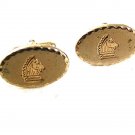 Vintage Goldtone Horse Head Chess Knight Cufflinks 8917