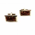 Vintage Silver Tone Sparkly Brown Yellow Cufflinks Unbranded 53116