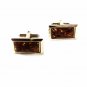 Vintage Silver Tone Sparkly Brown Yellow Cufflinks Unbranded 53116