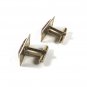 Vintage Silver Tone Sparkly Brown Yellow Cufflinks Unbranded 53116