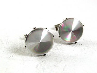 Vintage Shiny Silvertone Cufflinks 101017