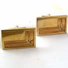 Vintage Goldtone & Rhinestones Dress Cufflinks By ANSON 4317