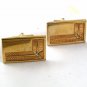 Vintage Goldtone & Rhinestones Dress Cufflinks By ANSON 4317
