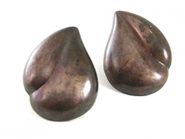 Vintage 925 Sterling Silver Leaf Earrings 81417