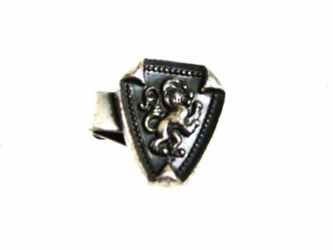 Vintage Silvertone Lion Passant Tie Clasp Unbranded 31816