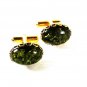 Goldtone & Greenish Blackish Cufflinks Unbranded 41216