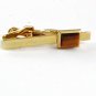 Vintage 1960's Goldtone & Tiger Eye Tie Clasp By S in Shield 91117