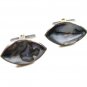 Silver Tone & Gray Plastic Cufflinks Unbranded 12315