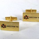 Vintage Gold Tone Direction '70 Cufflinks PAT 2974381 81916