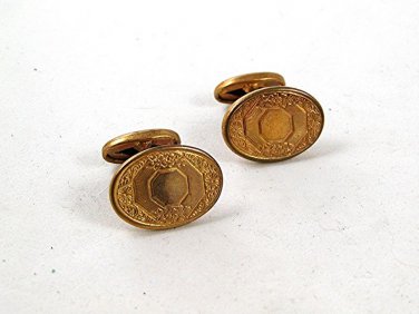 New Old Store Stock Edwardian / Victorian Gold Tone Cufflinks 92416c