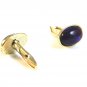 Vintage Silver Tone & Purplish Reddish Mexican Cufflinks