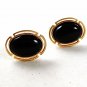 Gold Tone & Black Dressy Oval Cufflinks 121616