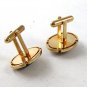 Gold Tone & Black Dressy Oval Cufflinks 121616