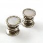 Art Deco / Edwardian Silvertone & Mother of Pearl Snap Link Cufflinks 4517