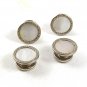 Art Deco / Edwardian Silvertone & Mother of Pearl Snap Link Cufflinks 4517