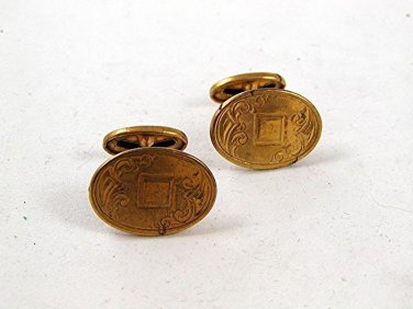 New Old Store Stock Edwardian / Victorian Gold Tone Cufflinks 92416a