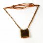 Vintage Goldtone & Red Tie Clasp By ANSON 5116