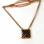 Vintage Goldtone & Red Tie Clasp By ANSON 5116