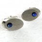 Vintage Silvertone & Blue Cufflinks By SARAH COVENTRY 71317