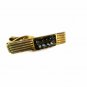 Silvertone Black & Goldtone Tie Clasp Unbranded 32116