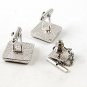 Vintage Silver Tone & Blue Cufflinks & Tie Tac By ANSON 92816