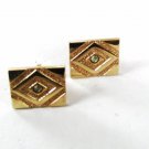 Vintage Gold Tone & Sparkly Rhinestone Cufflinks By SWANK 6816