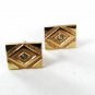 Vintage Gold Tone & Sparkly Rhinestone Cufflinks By SWANK 6816