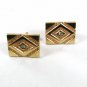 Vintage Gold Tone & Sparkly Rhinestone Cufflinks By SWANK 6816