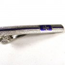 Vintage Oriental Asian Silvertone Blue Handclasp Tie Clasp Unbranded.101615