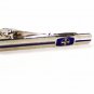 Vintage Oriental Asian Silvertone Blue Handclasp Tie Clasp Unbranded.101615