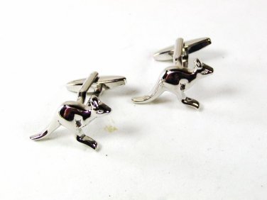 Silver Tone Kangaroo Cufflinks 7116
