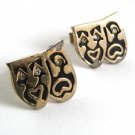 Vintage Silvertone Black Comedy Tragedy Theatre Cufflinks By SWANK 81217