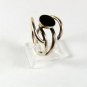 Sterling Silver Black Ring Size 7 1/4 Unbranded 41316