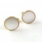 Vintage Goldtone & White Cufflinks 61417