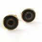 Vintage Goldtone & Black Cufflinks 53017