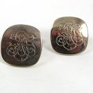 1970's Ladies Silver Tone Initals Cufflinks 3917