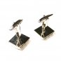 Silvertone & Black Stripes Cufflinks Unbranded 102715
