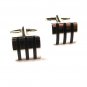 Silvertone & Black Stripes Cufflinks Unbranded 102715