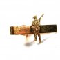Vintage Colonial Soldier / Frontier Milita Goldtone Tie Clasp Unbranded 81215