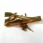 Vintage Colonial Soldier / Frontier Milita Goldtone Tie Clasp Unbranded 81215