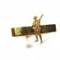 Vintage Colonial Soldier / Frontier Milita Goldtone Tie Clasp Unbranded 81215
