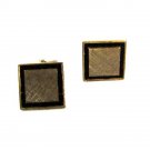 Vintage 1/20 12K Gold Filled Gold Tone Black Cufflinks By DESTINO 6816